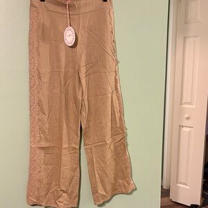 Umgee Tan Textured Pants